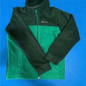 Columbia Two-Tone Green Fleece Jacket Size XS Kid